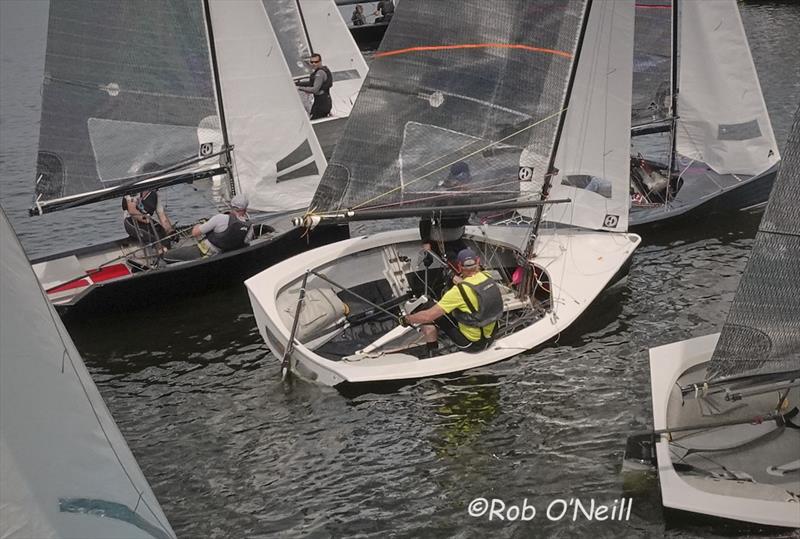 All a bit tight during the Merlin Rocket Allen SE Series at Fishers Green photo copyright Rob O'Neill taken at Fishers Green Sailing Club and featuring the Merlin Rocket class