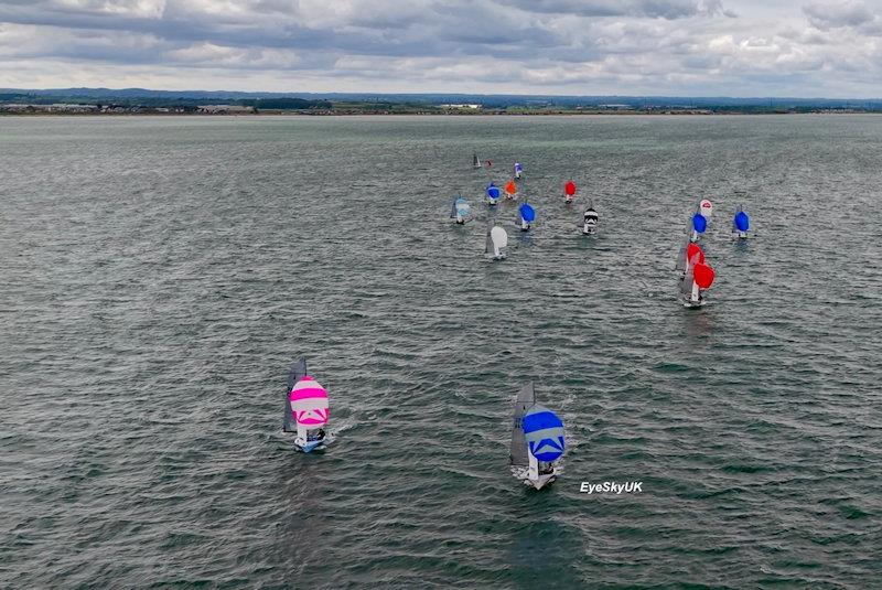 James Wells and Anna Aylward lead the fleet downwind - Merlin Rocket Craftinsure Silver Tiller at Whitstable - photo © Ayhan Betez / Eye Sky UK