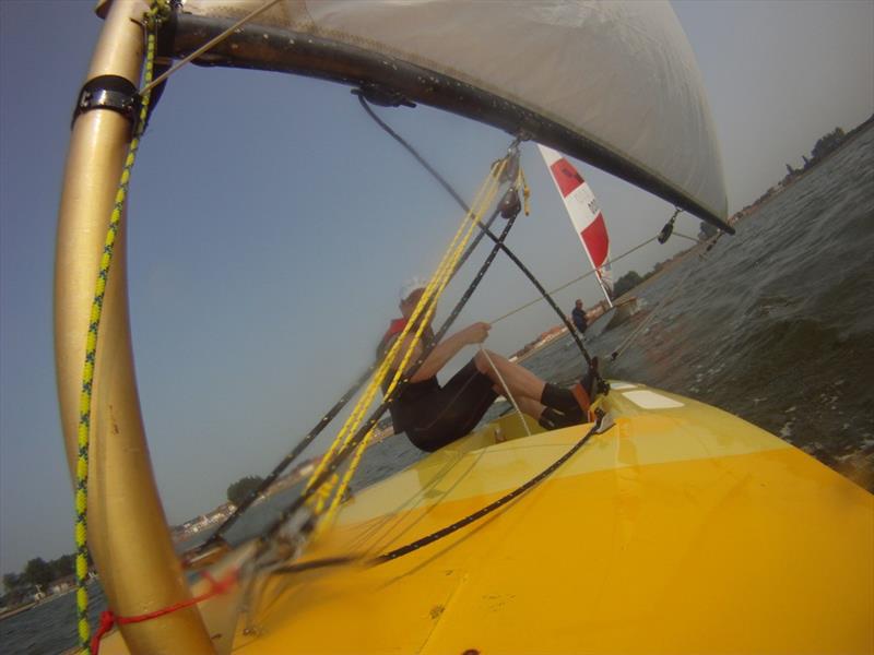Dean Martin's Minisail taken from a GoPro camera on the bow photo copyright Dean Martin taken at  and featuring the Minisail class