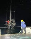 Xavier Doerr is retrieved by the Fremantle Sailing Club and then returned ashore © The Little Aussie Lap