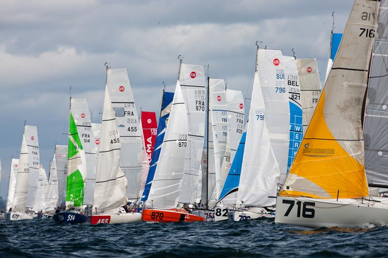 Mini Transat 2015 Race Start photo copyright Christophe Breschi / www.breschi-photo-video.com taken at  and featuring the Mini Transat class