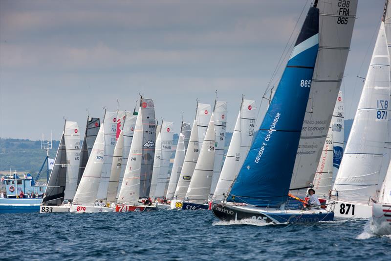 Mini Transat 2015 Race Start photo copyright Christophe Breschi / www.breschi-photo-video.com taken at  and featuring the Mini Transat class