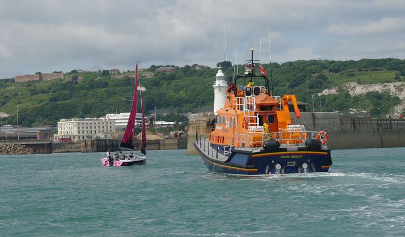 Natasha Lambert completes her Channel crossing in Dover photo copyright RYA taken at Royal Cinque Ports Yacht Club and featuring the Mini Transat class