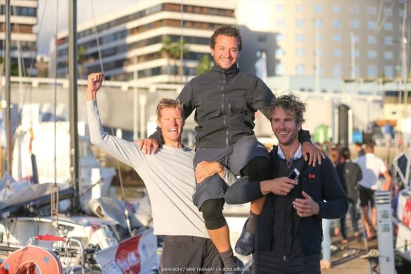 Ambrogio Beccaria sails a blinder and Félix De Navacelle and Matthieu Vincent complete the podium - 2019 Mini-Transat La Boulangère Leg 1 - photo © Christophe Breschi 