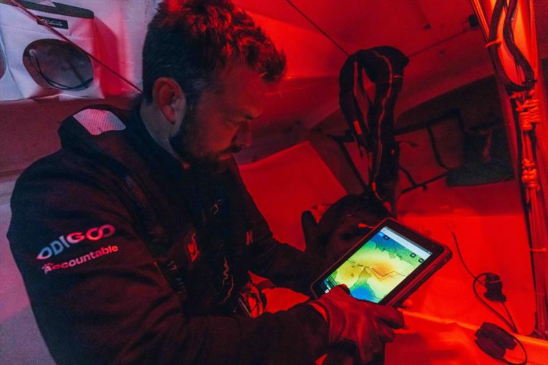 Quentin Debois in the starting blocks in Cadiz for his attempt to break the Transatlantic record - photo © Jean-Baptiste D'enquin