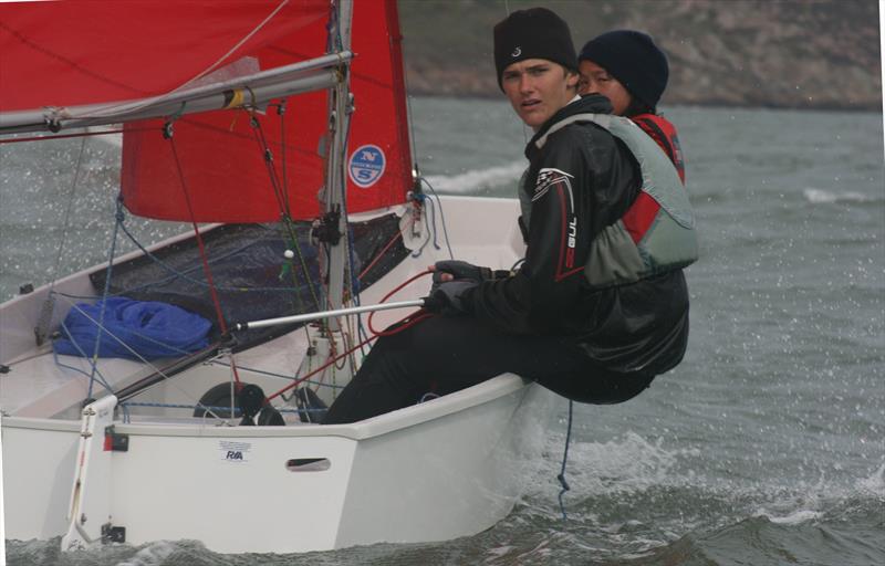 Robert Dickson keeps a watching brief during the Irish Mirror Eastern Championships photo copyright Andy Johnston taken at Sutton Dinghy Club and featuring the Mirror class