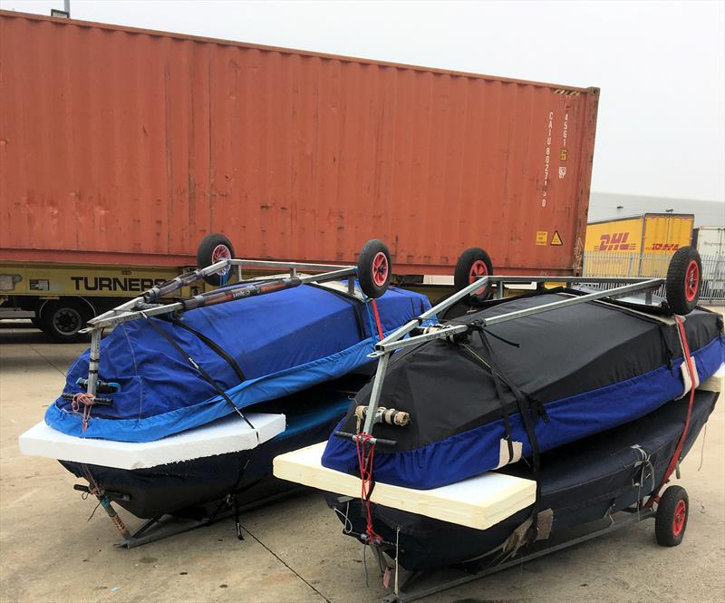 Mirrors packed and ready for the container to Australia for the World Championship photo copyright Dave Wade taken at  and featuring the Mirror class