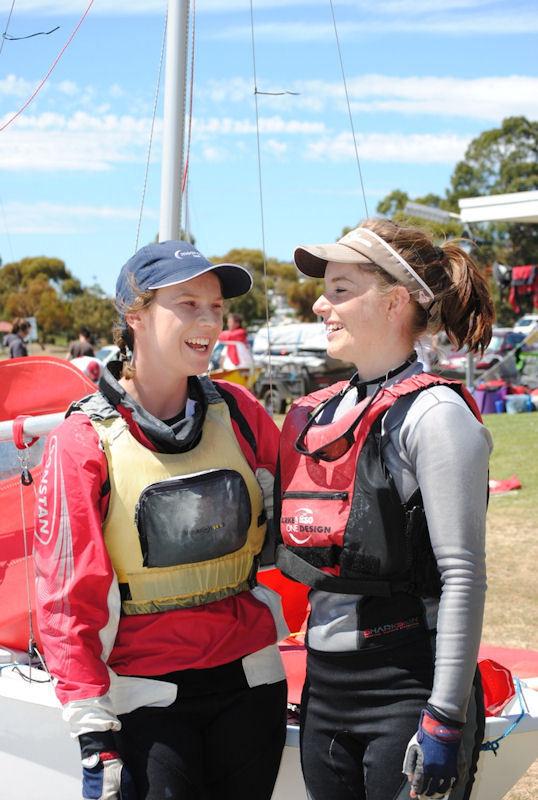 Australian Mirror champions for the third time,  skipper Jessie Atherton (right) and Katherine Maher photo copyright Peter Campbell taken at Montrose Bay Yacht Club and featuring the Mirror class