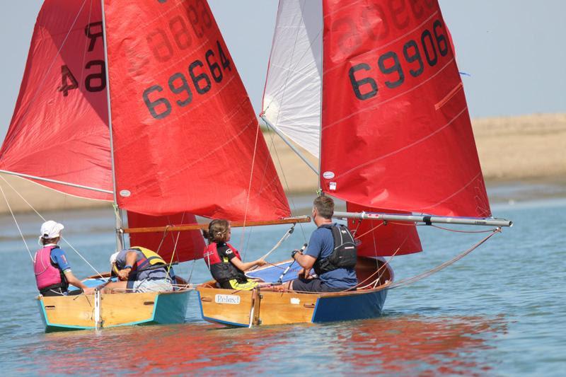 Three generations of the Goodwin family battle it out in the Mirrors - left to right Kaya Nawrot with grandfather Malcolm Goodwin and Anna Goodwin with father Clive photo copyright William Stacey taken at Brightlingsea Sailing Club and featuring the Mirror class