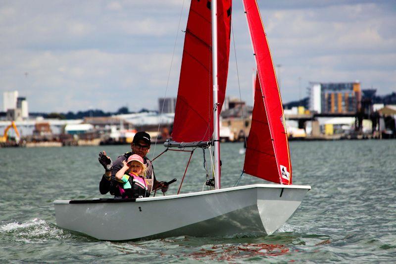 JP and Elle Marks in the Rooster Mirror National Championships at Poole - photo © Alan Phypers