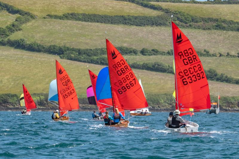 Approaching the leeward mark during race 2 of the 2022 Mirror Western Area Championship at Restronguet photo copyright Barrie Phypers taken at Restronguet Sailing Club and featuring the Mirror class