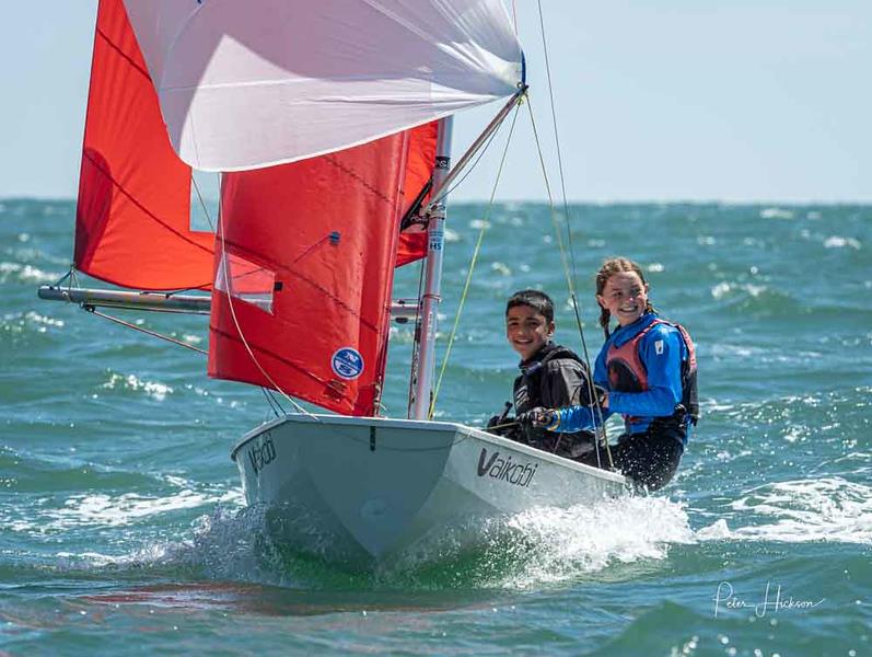 Max Phypers and Emma Sellwood take third overall - Vaikobi Mirror National Championships at Hayling Island photo copyright Peter Hickson taken at Hayling Island Sailing Club and featuring the Mirror class