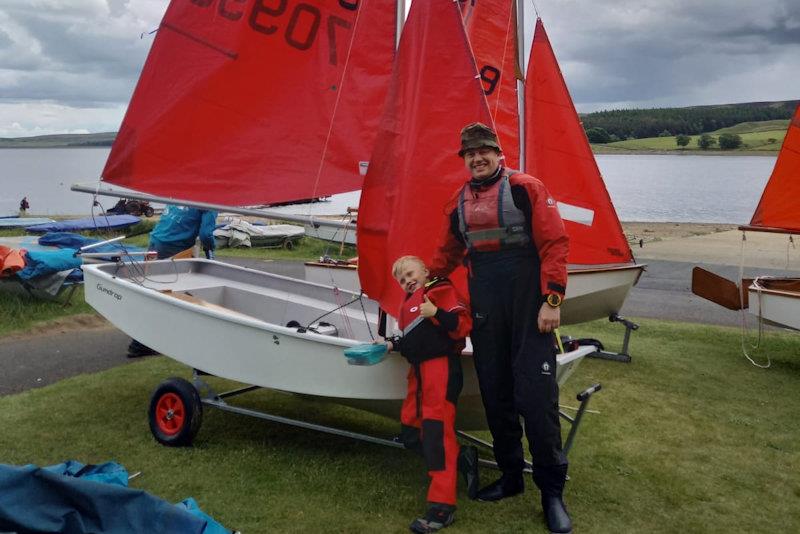 Matt Rhodes and Zack - Mirror Northern Championship at Derwent photo copyright David Coady taken at Derwent Reservoir Sailing Club and featuring the Mirror class