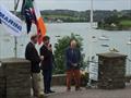 Nick Bendon of CH Marine and Sean Walsh President of the Old Gaffers at the Glandore Classic Regatta 2015 © Cormac O'Carroll