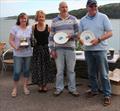 Glandore Inn Rosebowl Squib Class Winners Sean, Mary and Gavin crew of Trojan with sponsor Sheila McCarthy of the Glandore Inn © Cormac O'Carroll