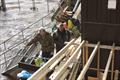 Work in progress as the flood waters rise at the York Railway Institute Sailing Club newly extended club house © Steve Hogg