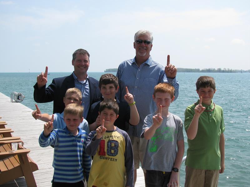 Former Detroit Tigers pitcher Dave Rozema chose the father-son team that will sail aboard USA 25683 Christina With a Sea II for the Pro Team Challenge at the 2014 Bell's Beer Bayview Mackinac Race photo copyright Bob Benko taken at Bayview Yacht Club