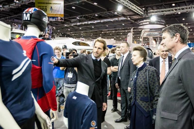 Ben Ainslie takes HRH The Princess Royal for a tour of the BAR stand at the CWM FX London Boat Show photo copyright Ben Ainslie Racing taken at 