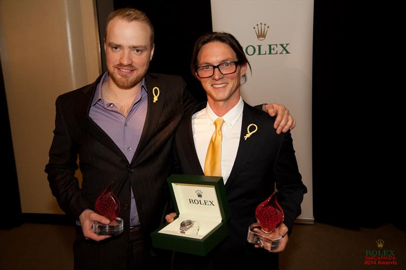 Rolex Sailor of the Year Eric Holden and his Canadian Ocean Racing co-founder Morgen Watson at the Sail Canada Awards photo copyright Sail Canada Awards taken at 