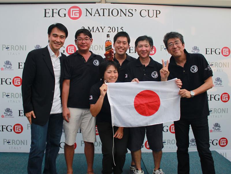 Japan win the HKPN division at the EFG Nations' Cup 2015 photo copyright RHKYC / Koko Mueller taken at Royal Hong Kong Yacht Club