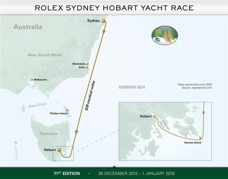 Rolex Sydney Hobart route photo copyright RSHYR taken at Cruising Yacht Club of Australia