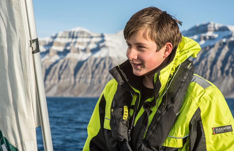 Ben Edwards on watch on a training trip to Svalbard during Summer 2015 photo copyright Ben Edwards taken at 