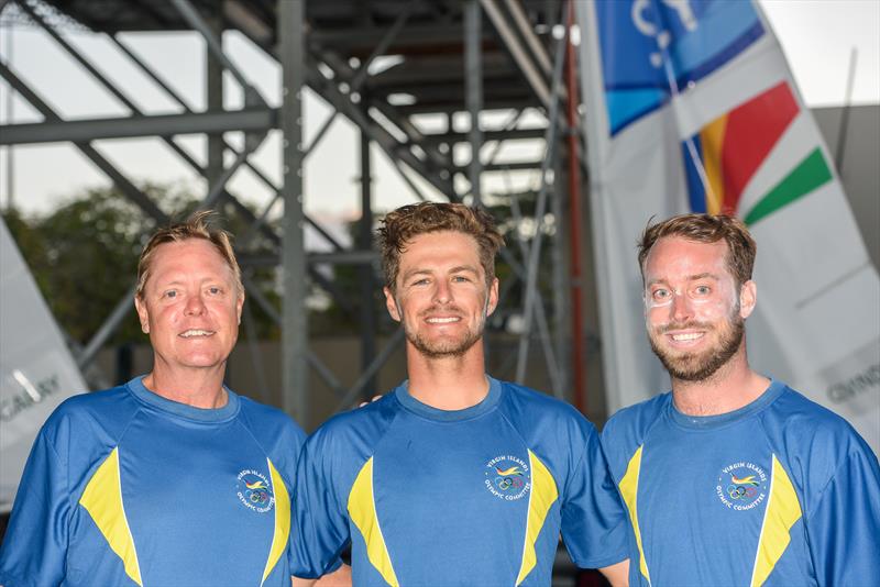 (l-r) Phillip Shannon, VISA president; Cy Thompson, VISA 2016 Sailor of the Year; Vaughn Harrison, Thompson's Olympic Coach photo copyright Christine Thompson taken at Virgin Islands Sailing Association