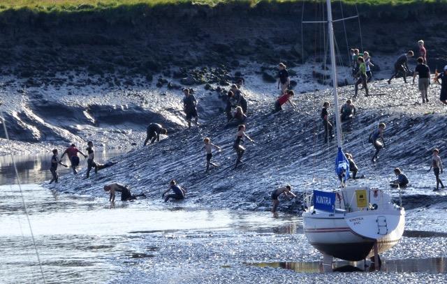 Mudlarks; slip-sliding delights (for some!) at Solway Yacht Club Cadet Week photo copyright Ian Purkis taken at Solway Yacht Club