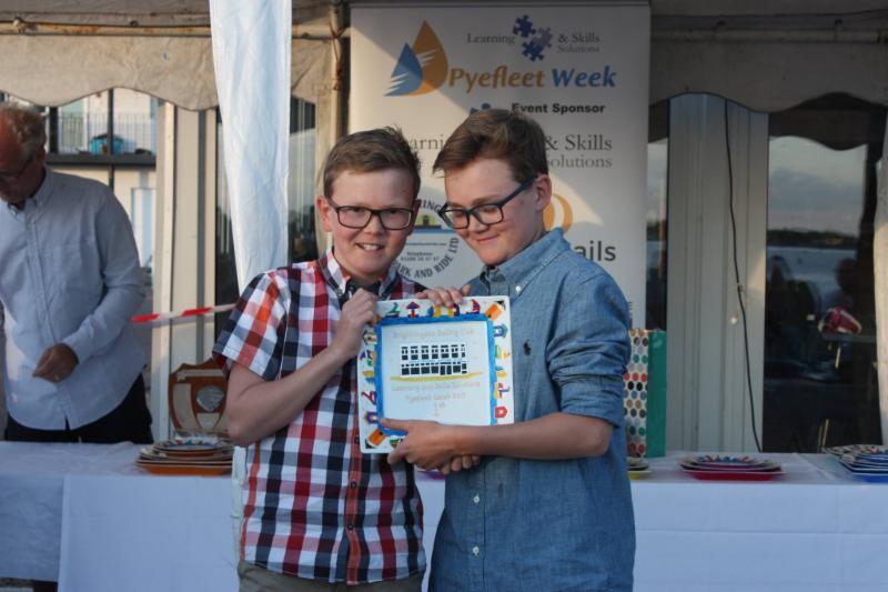 Brett and Blake Tudor win Slow Handicap A at Learning & Skills Solutions Pyefleet Week photo copyright Mandy Bines taken at Brightlingsea Sailing Club