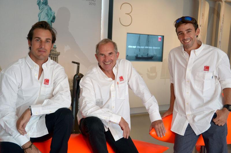 Hubert Lemonnier, Jacques Caraës, Guillaume Evrard photo copyright Barcelona World Race taken at Fundació Navegació Oceànica Barcelona