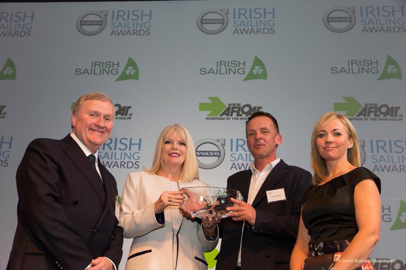 Conor Fogerty receiving the Volvo Irish Sailor of the Year Award (l-r) Jack Roy, President Irish Sailing, Mary Mitchell O'Connor TD, Minister of State for Higher Education & Patricia Greene, Head of Communications Volvo Car Ireland photo copyright David Branigan / Oceansport taken at Irish Sailing Association