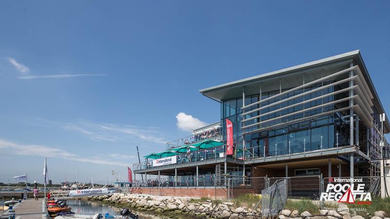 The new Parkstone YC clubhouse gleams in the sunshine at the International Paint Poole Regatta 2018 - photo © Ian Roman / International Paint Poole Regatta
