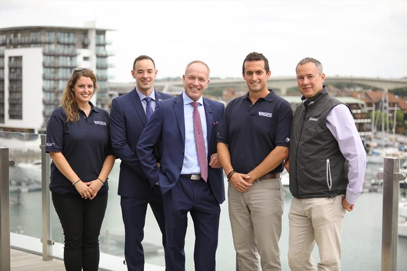 (l-r) Nikki Rees (Rees Leisure), Simon White and Richard W. Roberts (TheYachtmarket.com), Chris Rees (Rees Leisure), Simon Boulding (Sunsail) photo copyright Laura Downton taken at 