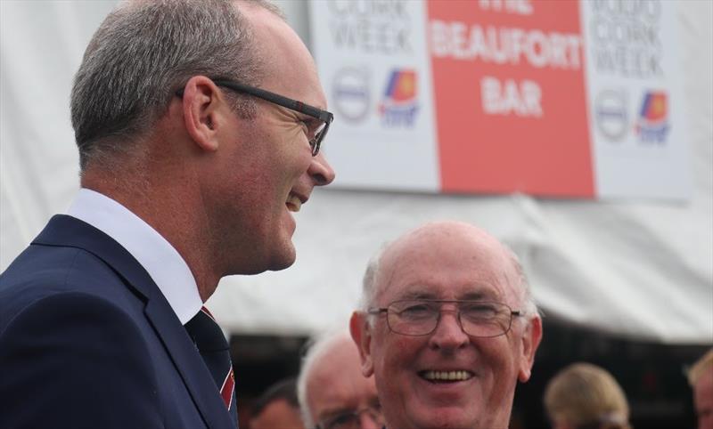 Simon Coveney shares a smile with Royal Cork Yacht Club Admiral Pat Farnan, at the Official Opening Ceremony for Volvo Cork Week 2018 photo copyright Louay Habib / Volvo Cork Week taken at Royal Cork Yacht Club
