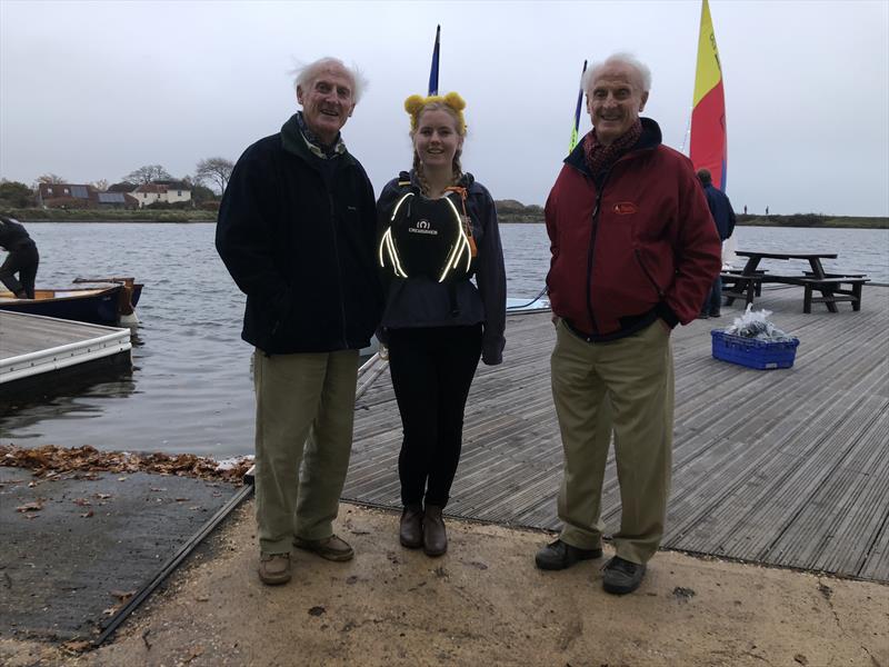 Olympians Stuart and Ado Jardine with Salterns Commodore Alex Paton during the 20th Salterns Sail-a-thon - photo © Salterns Sailing Club