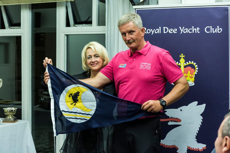 Skipper of Liverpool 2018, being presented with the Liverpool Yacht Club Burgee photo copyright John Clarke taken at Liverpool Yacht Club