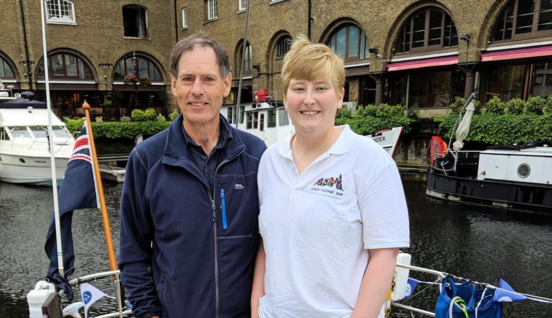 Phil & Lottie Harland aboard Ausome-Lyra of London in St Katharine Docks Marina, London - photo © Mark Jardine