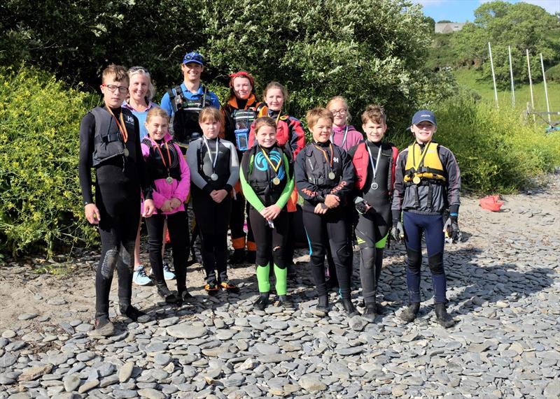 Category medal winners with HRCST trustee Jenni Latham, deputy chief instructor Martin Fenton and senior instructor Sam Herbert at the HRCST Junior Regatta photo copyright Andrea Oakes taken at 