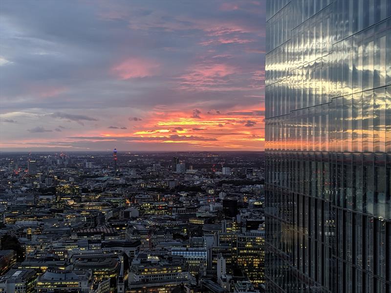 The view from the 45th floor of the Leadenhall Building, MS Amlin's headquarters photo copyright Yachting Journalists' Association taken at 