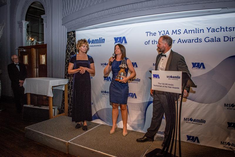 Lucy MacGregor is awarded the YJA MS Amlin Yachtsman of the Year at the YJA MS Amlin Awards Gala Dinner - photo © Sally Golden