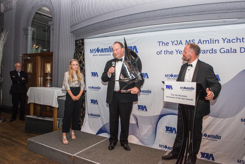 Ben Nicholls collects the YJA MS Amlin Young Sailor of the Year trophy on behalf of daughter Matilda during the YJA MS Amlin Awards Gala Dinner photo copyright Sally Golden taken at 