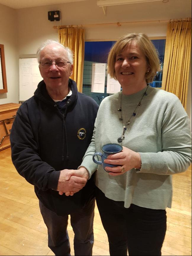 Dun Laoghaire Frostbite Series 2 day 1: Judy O'Beirne takes the Frostbite Mug for the Laser Radials in race 1 photo copyright Frank Miller taken at Dun Laoghaire Motor Yacht Club