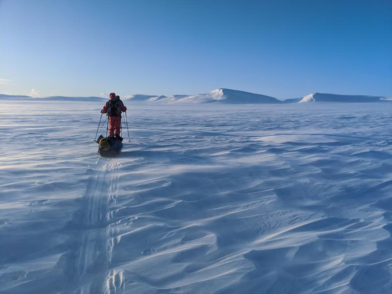 Two dinghy sailors swapped their sails for skis in the Arctic photo copyright Georgina Hicks & Kath Broatch taken at 