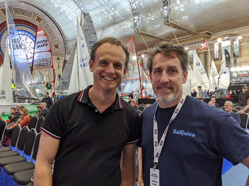 Mark Jardine and Andy Rice at the RYA Dinghy Show 2020 photo copyright Sam Whaley taken at RYA Dinghy Show
