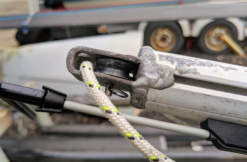 Signs of aluminium mast wear: the head sheave - photo © Mark Jardine