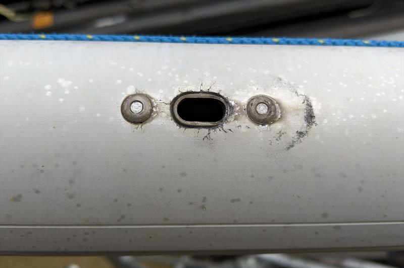 Signs of aluminium mast wear: shroud terminals photo copyright Mark Jardine taken at 