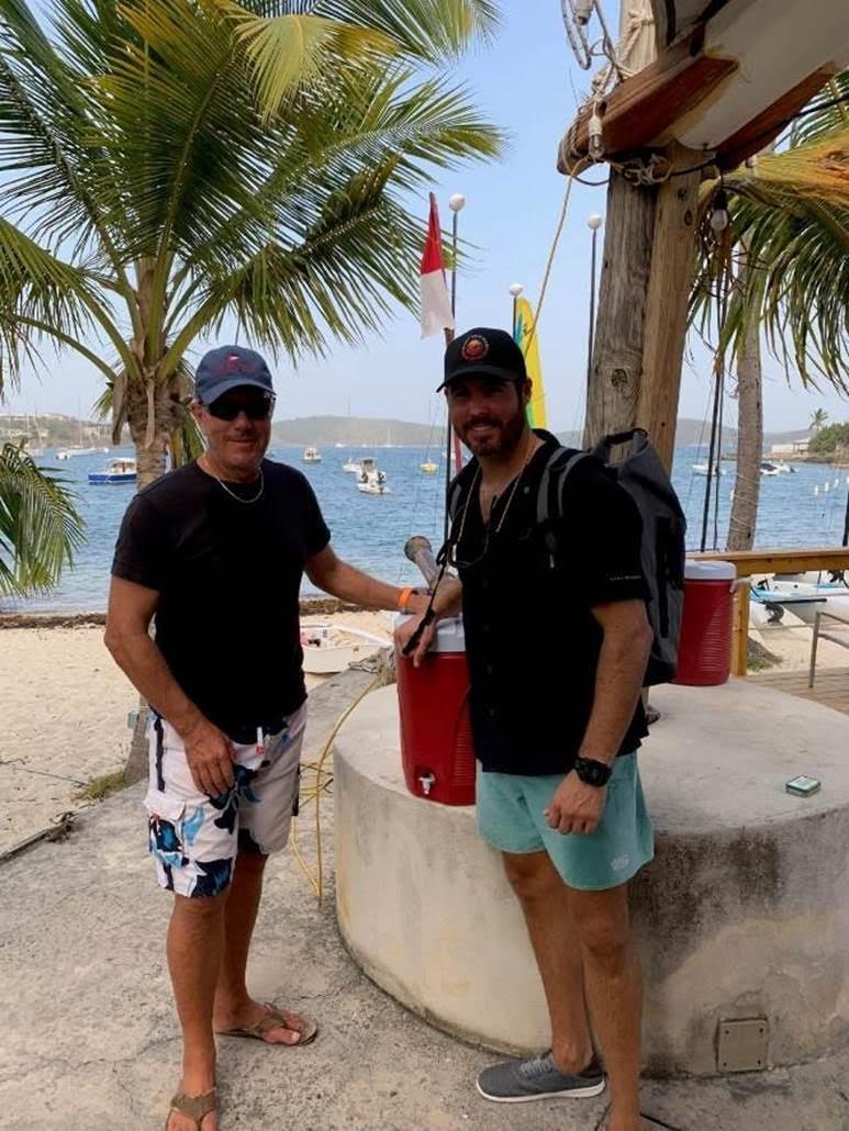 Sweden's Peter Sernhede and St. Thomas' Cory Brown ready to race an IC24 this weekend photo copyright Carol Bareuther taken at St. Thomas Yacht Club