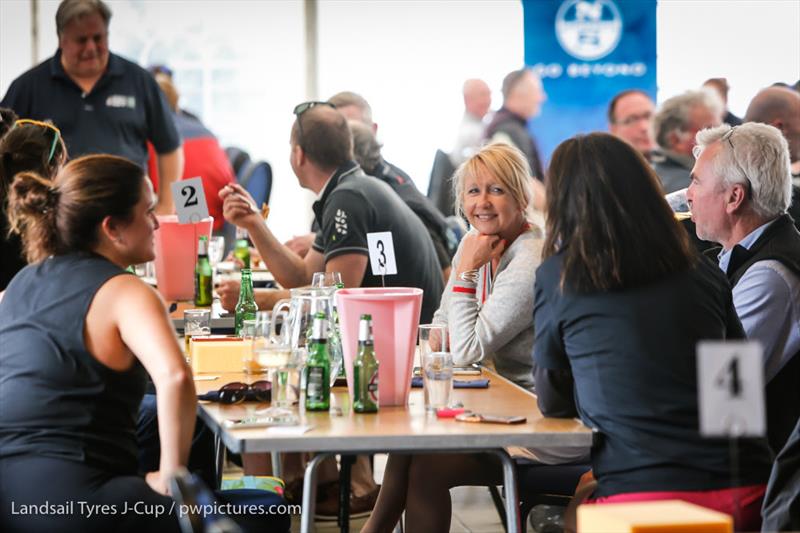 Daily prize givings with social distancing held at the RORC Clubhouse on day 2 of the 2020 Landsail Tyres J-Cup photo copyright Paul Wyeth / www.pwpictures.com taken at Royal Ocean Racing Club