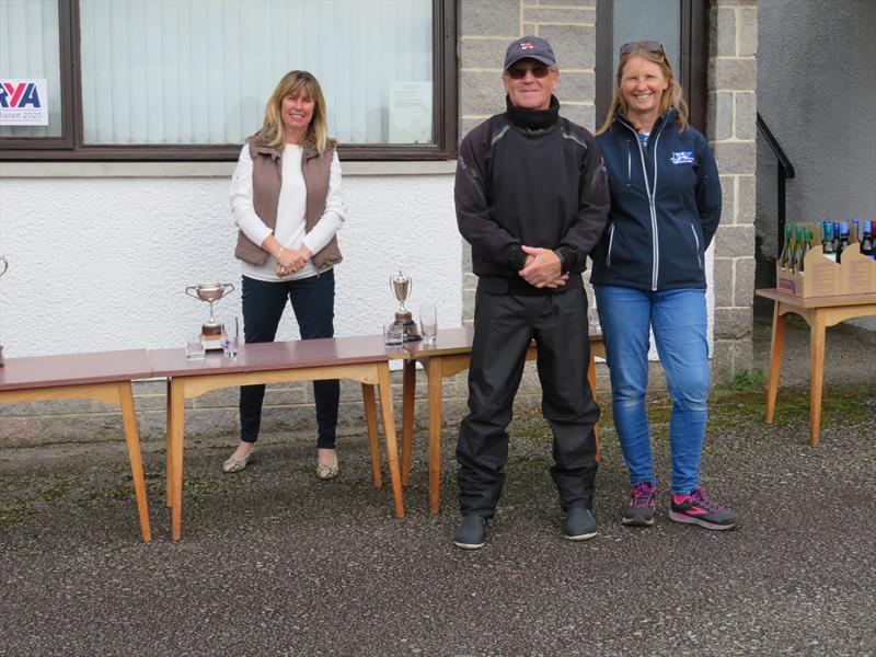 Mrs Brenda Moffat and the Fast Handicap winning crew of Scott Train and Anne Stewart during the Catherinefield Windows RNLI Regatta in Kippford photo copyright John Sproat taken at Solway Yacht Club