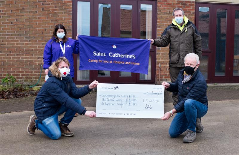 Presentation to St Catherine's Hospice's Tracy Calcraft and Tom Thornton photo copyright SYC taken at Scarborough Yacht Club